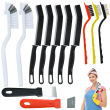 Ucatcher 12PCS Crevice Cleaning Brush Set, Hard Bristle Bathroom Tile Grooves Gap Cleaning Brush Multifunctional Grout Brush Tools for Small Spaces K