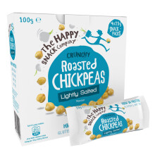 The Happy Snack Company Roasted Chickpeas Lightly Salted - Pack of 20 x 25g, Deliciously Healthy Snacks, Plant Based Protein & Fibre. Low Fat, Sugar