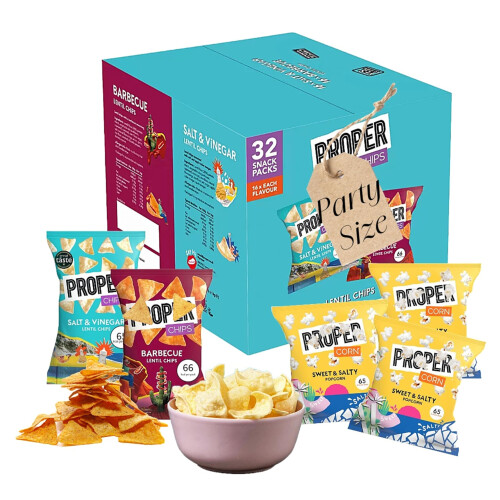 Gluten Free Lentil Crisps Multipack - Box of 32 Vegan Lentil Chips BBQ ...