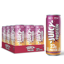 SCI-MX Juicy Protein Sparkling Protein Water with 23g Protein Mango & Passionfruit Flavour 330ml x 12 High Protein Sparkling Drink Low Calori