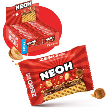NEOH Hazelnut Crunch Wafers | 1g Sugar, 95 kcal, 21g | Keto-Friendly, Low-Carb, High-Fibre | The New Alternative to Traditional Sweets | 24 Pack
