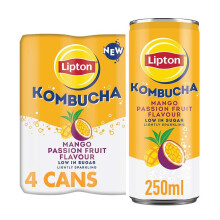 Lipton Kombucha Mango & Passion Fruit, 250ml,(Pack of 4)
