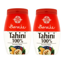 Baracke 100% Sesame Tahini Paste 1kg (2 x 500g), Roasted & Stone Ground Ethiopian Humera Sesame Seeds, All Natural, Kosher, Hallal, Vegan, Gluten Fre
