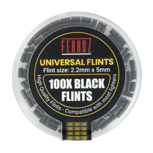 FERROZ Lighter Flints - Universal Lighter Flint (Black, 100)