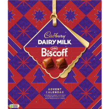 Cadbury Biscoff Festive Advent Calendar, Includes 12 Chunks of Cadbury Dairy Milk & 12 Chunks with Crunchy Lotus Biscoff Pieces & Spread, Perfect for