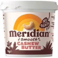 Meridian - Smooth Cashew Butter 1kg | Natural Nut Butter, No Palm Oil, No Added Sugar, Gluten Free, Vegan, Dairy Free, Source of Protein