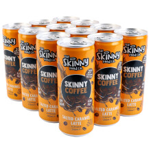 Skinny Food Co Skinny Coffee Salted Caramel Latte - 12 x 250ml Cans - Low Sugar, Low Fat - 26 Calories per Can, Ready-to-Drink - Great for a Healthy