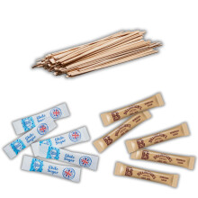300 Pack – 100 SilverSpoon White Sugar Sachets, 100 Billington's Brown Sugar Sachets, 100 Wooden Coffee Stirrers | Individually Wrapped Sugar Sticks