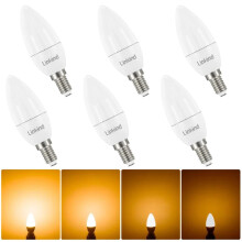 Linkind E14 LED Dimmable Candle Light Bulbs, 4.2W SES Candle Bulb B35, 470lm, 40W Equivalent, 2700K Soft White, Energy Saving, CE/RoHS/ErP Certified,
