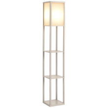 HOMCOM 3-Tier Floor Lamp, Floor Light with Storage Shelf, Reading Standing Lamp with Acrylic Shade for Living Room, Bedroom, Kitchen, Dining Room, Of