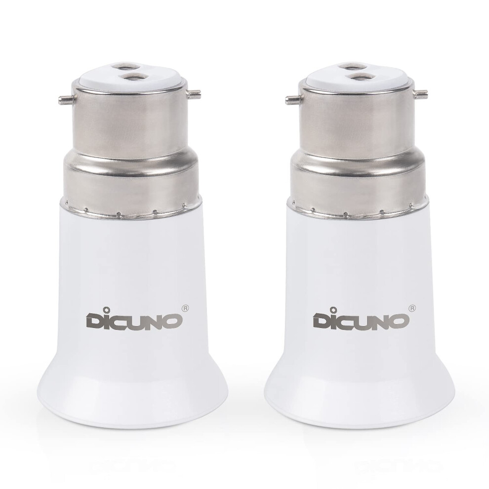 Dicuno B22 To E27 Socket Converter, Socket Adapter, Bayonet To Screw Edison, Bc To Es Lamp Base Adapter For Led Bulbs And Incandescent Bulbs And Cfl 86017619