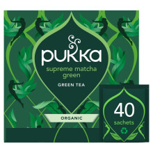 Pukka Herbs | Supreme Matcha Green Organic Tea Bags Box [40 Tea Bags] | Energizing Tea With Matcha Powder | Ideal For Daily Vitality | 40 Tea Bags