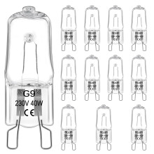 12 x G9 Halogen Oven Light Bulb 40 W 230 V, Dimmable Warm White 2800 K, Oven Bulb 300 Degree, For Oven Bulb, Microwave Oven, Cabinet Lighting and So