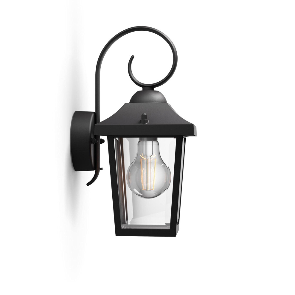 Philips Mygarden Buzzard Vintage Wall Lantern, For Outdoor, Home, Garden Lighting. [Black} Requires 1 X 60W E27 Bulb Black