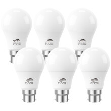 LOEODO B22 Bayonet LED Bulbs 60W Equivalent, 9W Light Bulb, 806 Lumens, 6000K Cool White, Energy Saver Bulb, Non-Dimmable, Pack of 6
