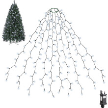 SALCAR Christmas Tree Lights, 2m x 8 Strands 280 LED Fairy Lights for 6-8ft Christmas Tree, Easy to Install, Indoor & Outdoor Decoration, 8 Modes, Wa