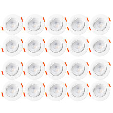 Vlio LED Downlights 24mm Ultra Slim, 5W 460lm LED Recessed Ceiling Lights, Warm White 3000K, IP44 Waterproof Rotatable Bathroom Kitchen Spotlights, 2