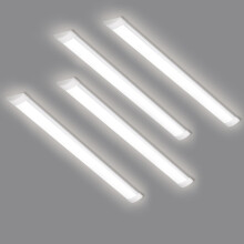 HUMIGA 4 Pack 4FT LED Batten Light, 40W 3600LM Slim Profile Wide Tube Lighting for Ceiling of Indoor Home Garage Shop Office, PC Body,Neutral White 4