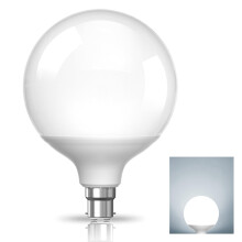 TobeBright Large Globe Light Bulbs Bayonet, Cool White 6000K, G120 B22, 20W(200W Equivalent), White Lampshade, Round LED Bulb, 1500 Lumen Energy Savi