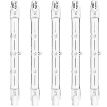 Haraqi 5 Pack 300W R7s Linear Halogen Bulbs,Security Light Bulbs Halogen Light Bulbs 4650lm 2700K 220-240V 118mm Length, Dimmable,Apply for Ceiling L