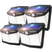 CLAONER Solar Lights Outdoor, Upgraded Motion Sensor Security Lights with 3 Modes IP65 Waterproof Durable Solar Powered Wall Lights 270 Lighting Ang
