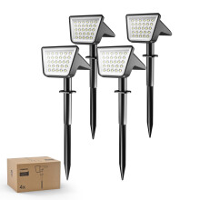 Philips 4 Packs Solar Spot Lights Outdoor Waterproof, 28 LED 7500K Solar Powered Landscape Pathway Lights, Dusk to Dawn Solar Spotlights for Garden,