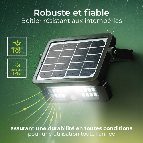 Luceco Luceco Solar Powered LED Outdoor Floodlight with PIR Motion Sensor, Security Light, Exterior Lighting, Angular Design, Adjustable, Guardian, Black, I 2