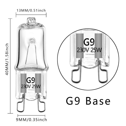 EKSAVE G9 Halogen Bulb 25W 230V 2 Pin Base Replacement Light Bulbs Dimmable Warm White (10 Pack) 1