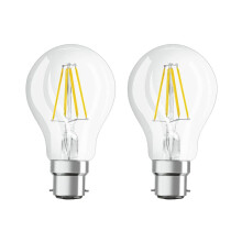 Lampwise 2X LED Filament Classic 7W = 60W BC/B22 GLS Light Bulb - Clear - Warm White 2700K - (Pack of 2)