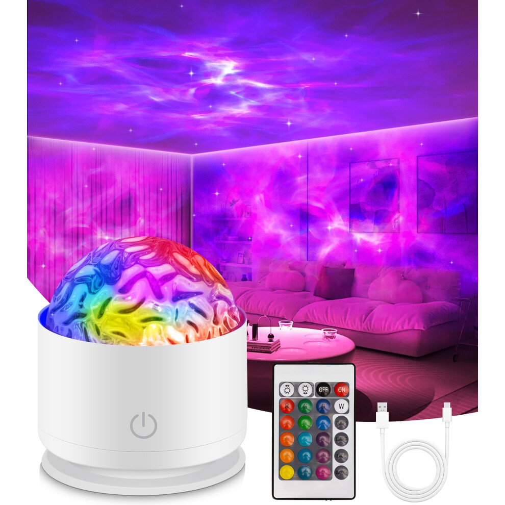 Galaxy Projector, Rechargeable Star Projector With Remote Control, 16 Colors And 5 Levels Brightness, Ocean Wave Sensory For Children And Adult Light 64309606