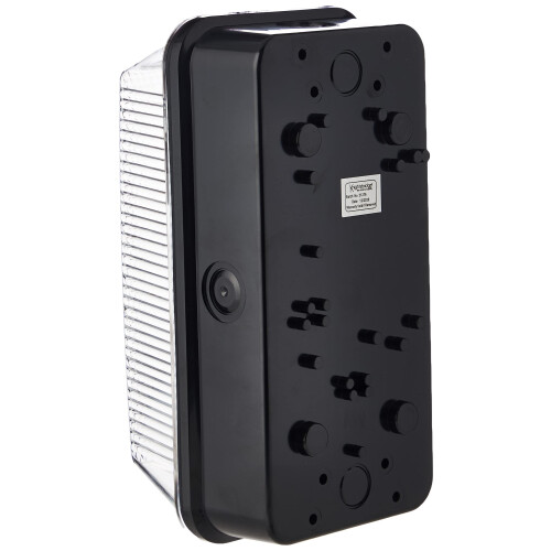 Knightsbridge 230V IP65 60W B22 Bulkhead with Clear Prismatic Diffuser and Black Plastic Base 1