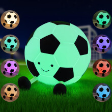 YISUN Football Night Light, Colorful Silicone Lamp for Kids, Rechargeable Dimmable Touch Portable Football Lamp with Timer, Night Lamp for Childrens