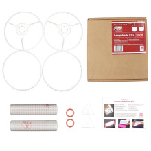 Drum Lampshade Making Kit Twin Pack - Use with Pendant Ceiling Lights, Table and Floor Lamps, Drum Circle Shape Needcraft UK DIY use with Fabric, Tex