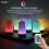 Powatron Colour Changing LED Night Light - Rechargeable USB LED Touch Bedside Table Lamp - 13 Color Changing Ambient Lamp with Timer Function - Mood 4