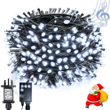 NEXVIN Christmas Tree Lights, 20M 200 LED Plug in Christmas Fairy Lights with Christmas Music, Motion Sensor Decorations Lights for Outdoor Indoor Ga