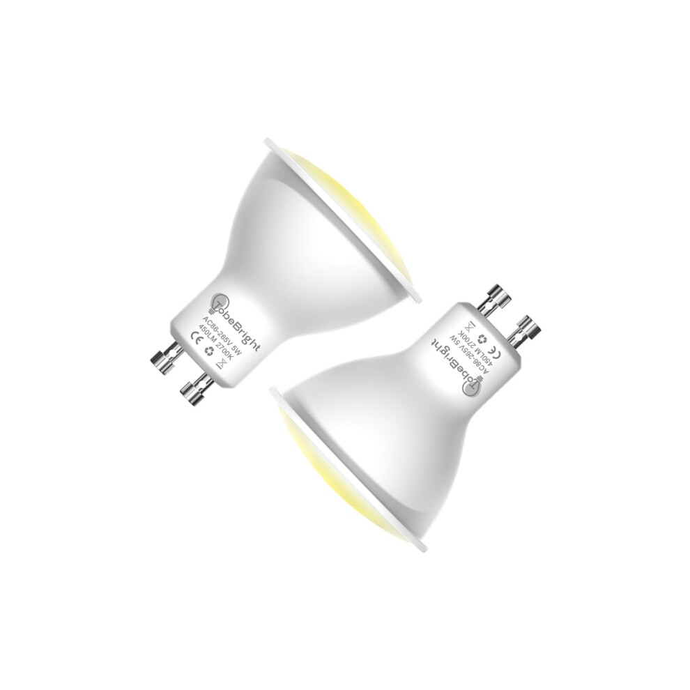 Tobebright Gu10 Led Light Bulb With Dusk To Dawn Sensor - 5W Smart Warm White 2700K 450Lm - Auto On/Off For In/Outdoor Use, 2-Pack
