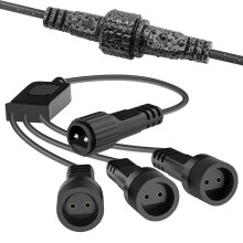 Gcstnn Splitter Connector for Christmas Lights, Splitter Cable 1 to 3 Y-Shaped Two Pin Connectors, for Icicle, Net, Curtain, G40 Globe, Christmas Fai