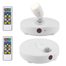 HONWELL LED Spotlights Ceiling Wireless AA Battery Powered Dimmable Display for Picture Cabinet Remote Controlled With Rotatable Head Stick on Anywhe