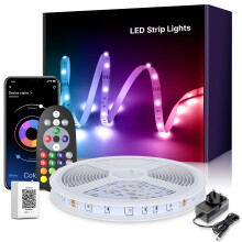 Nexillumi 10M Strip Light, Music Synchronised Colour Changing LED Lights with Smart App Remote, RGB Strip Light for Bedroom Room Lighting, Flexible H