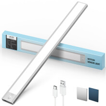 LROLTEF Under Cabinet Kitchen Lights Motion Sensor Dimmable 60cm 4400mAh 6500K LED Under Counter USB-C Rechargeable Wardrobe Sensor Indoor Night Ligh