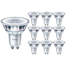 PHILIPS Pack of 10 x Corepro LED 4.6W (50W) GU10, Bulb, 4000K Cool White, 36 Degree, Non Dimmable, UK