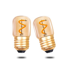 Klarlight 1W E27 LED Night Light Bulbs, Mini Spiral Filament Vintage Bulbs, T28 Tubular Edison Tube Lights Warm White 2200K, Amber Glass, 10W/15W Equ