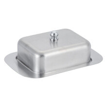 Butter Dish with Lid, Rectangular Stainless Steel Butter Keeper, Cheese Serving Tray for Kitchen
