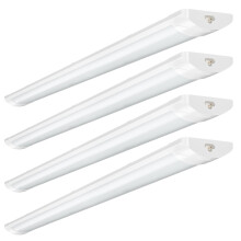 wowspeed 4FT LED Batten Light 4PCS, 40W Linkable Tube Lights, IP54 Waterproof 4000LM 6500K Daylight Plug in Office Ceiling Light Strip, LED Fluoresce