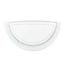 Eglo Wall Light Fixture Planet 1, Living Room and Hall Lighting, White Steel and Clear Glass Wall lamp, E27 Socket