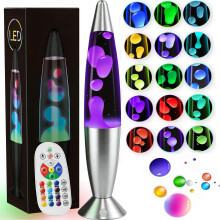 AONESY 13.5 Multi Colour Liquid Motion Lamp, 17 Colour Changing Lamp with Remote, Retro La Lamps White Liquid & White Wax for Kids Adults, Mood Light