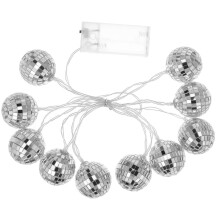 Cabilock Mirror Disco Ball Lights, Garden Hanging Lights Festival LED Ornaments, Mini Ball Fairy Reflective Party Decoration Stage Props, Silver