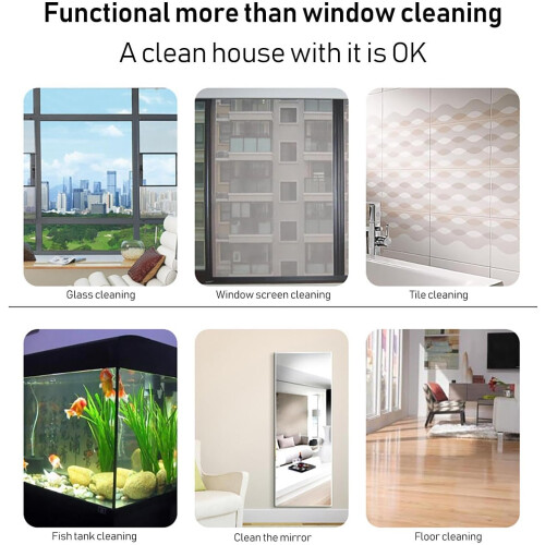 2 in 1 Window Cleaning Squeegee with Microfiber Scrubber for Glass Doors Mirrors and Windshields 2