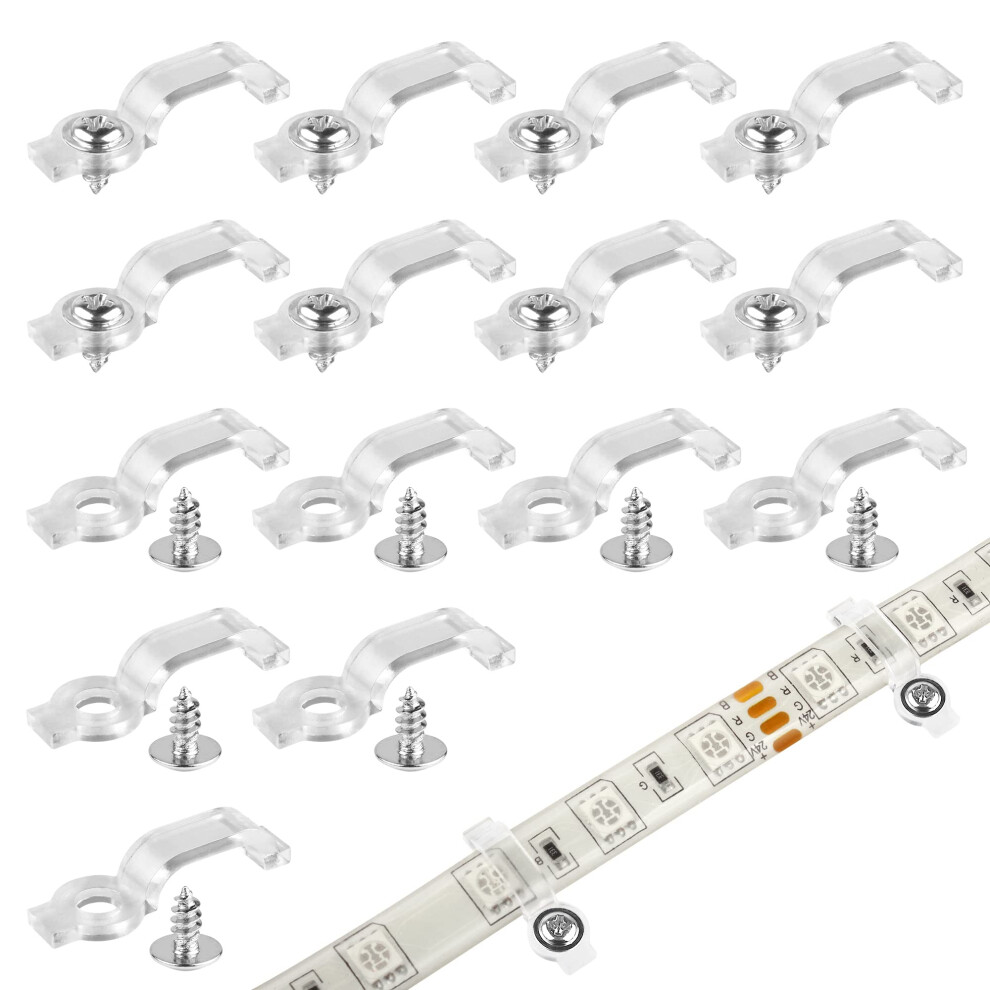Vipmoon 100 Pack Led Strip Light Fixing Clips With Screws, Single-Sided Screw Mounting Clips For 10Mm Wide 5050 5630 Led Strip Lights, Holds Strong 91102881