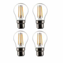 TEKLED G45 Filament Vintage DIMMABLE LED Bulbs | B22 Bayonet Cap | Energy Saving 4W Light Bulb 40W Equivalent | Clear 2700K 470LM | 4-Pack | Warm Wh